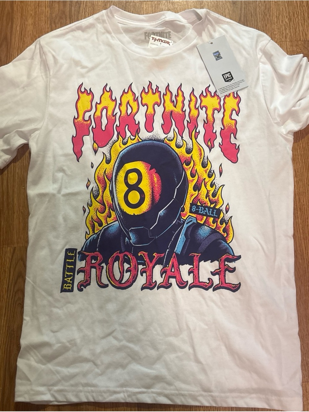 Battle Royale 8-Ball Graphic White Short Sleeve Tee